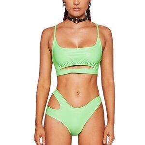 Dolls Kill Solar Spice Booty Shorts Set - Neon Green